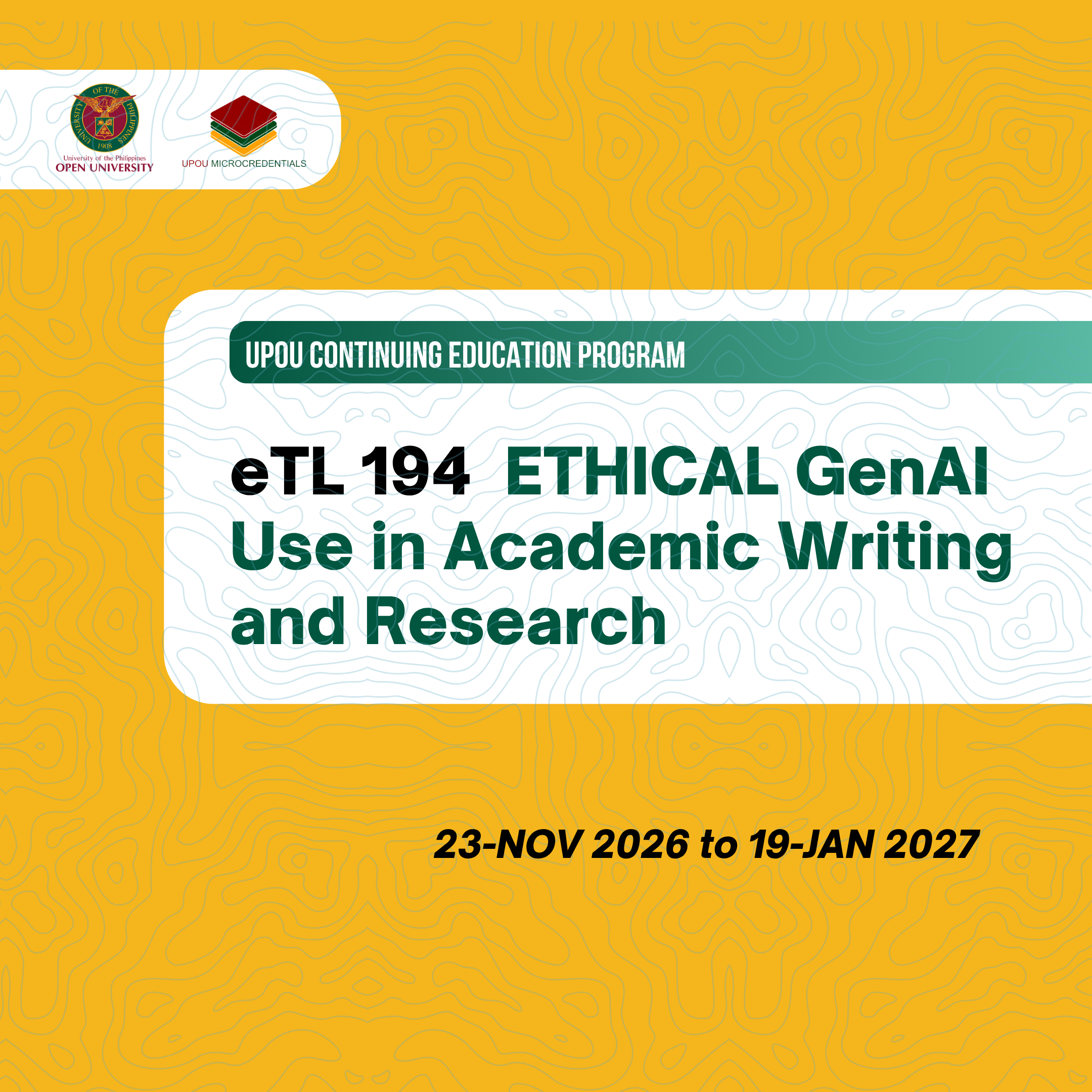 eTL 194 ETHICAL GenAI Use in Academic Writing and Research
